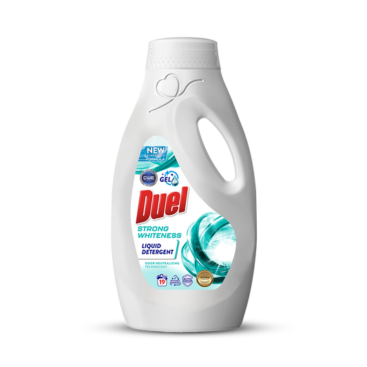 Tekoči detergent Duel Strong Whiteness za belo perilo 855 ml – 19 pranj