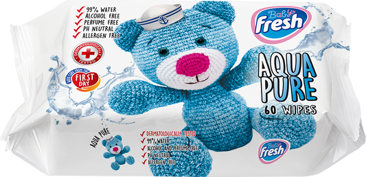 Otroški vlažilni robčki Fresh Aqua Pure – 60 kosov