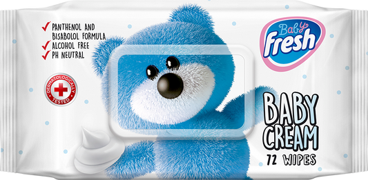 Otroški vlažilni robčki Fresh Baby Cream, 72/1