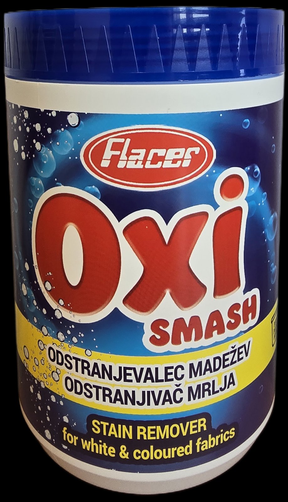 Flacer Oxi Smash 1 kg – odstranjevalec madežev za belo in barvno perilo