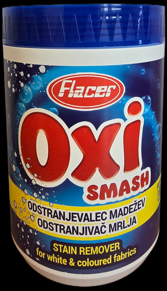 Flacer Oxi Smash 1 kg – odstranjevalec madežev za belo in barvno perilo